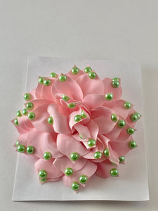 AKA Pink Green Pearl Flower Pin
