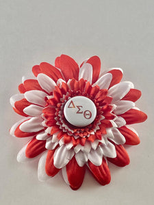 DST White and Red Flower Pin