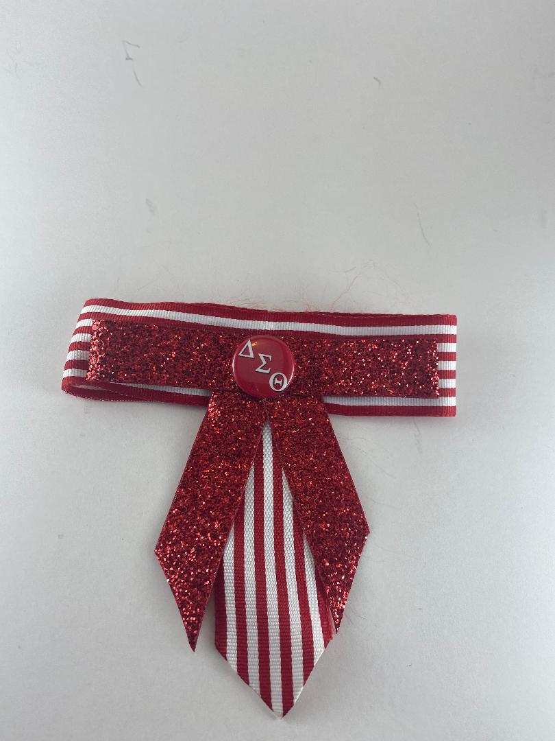 Delta Bow Tie Pin Glitter and Stripes