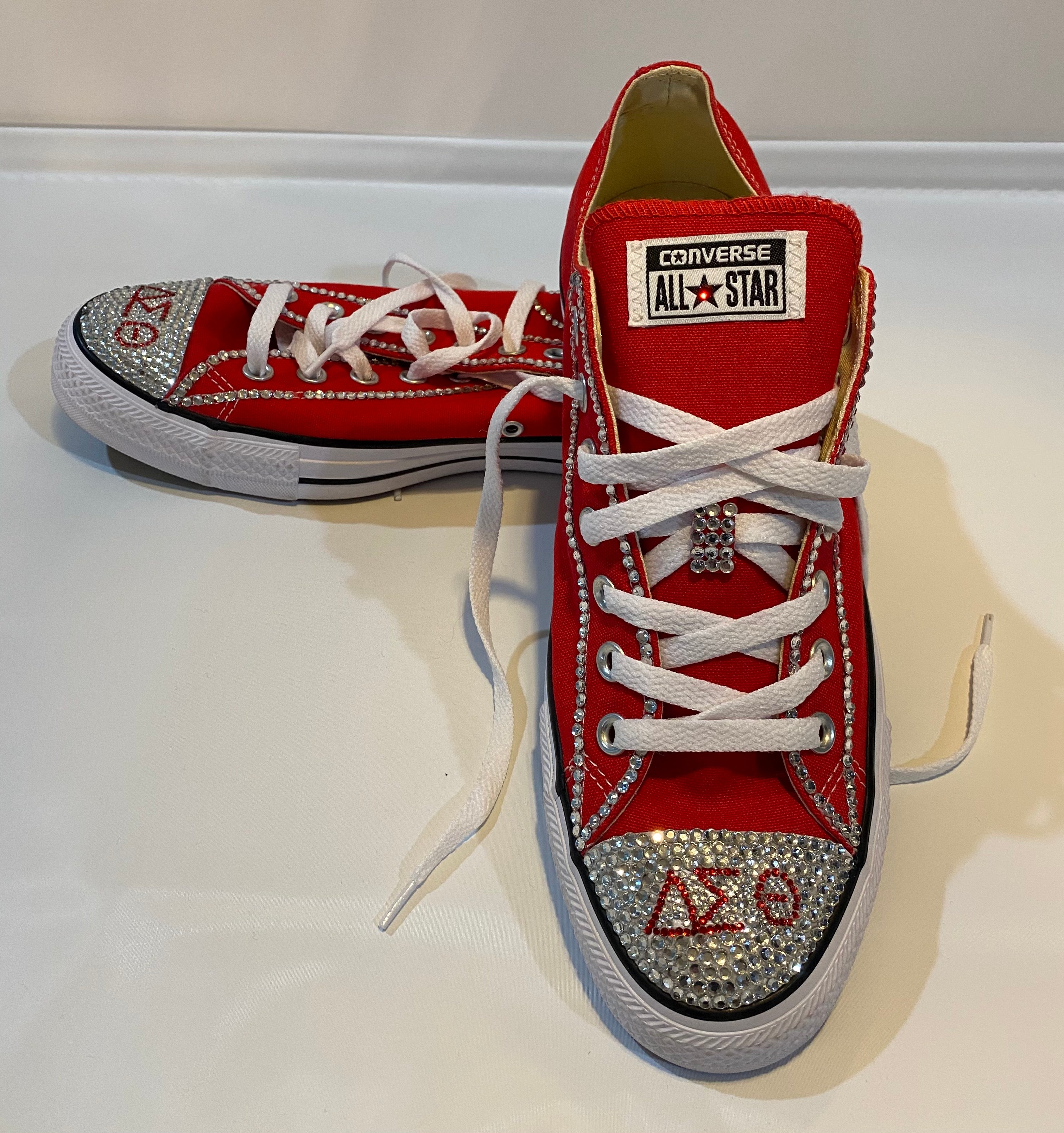 DST Red white and Black Bling Chuck Sneaker