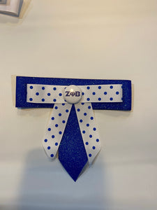 Zeta Bow Tie Blue and White Polka Dot