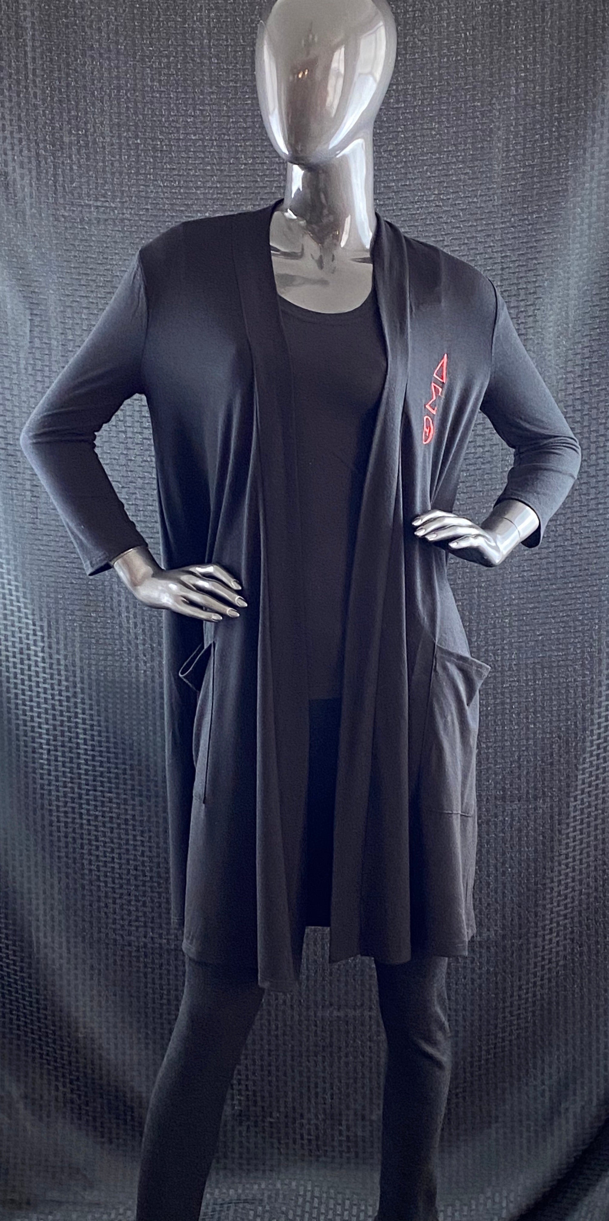 Delta Black Duster with Front Pockets